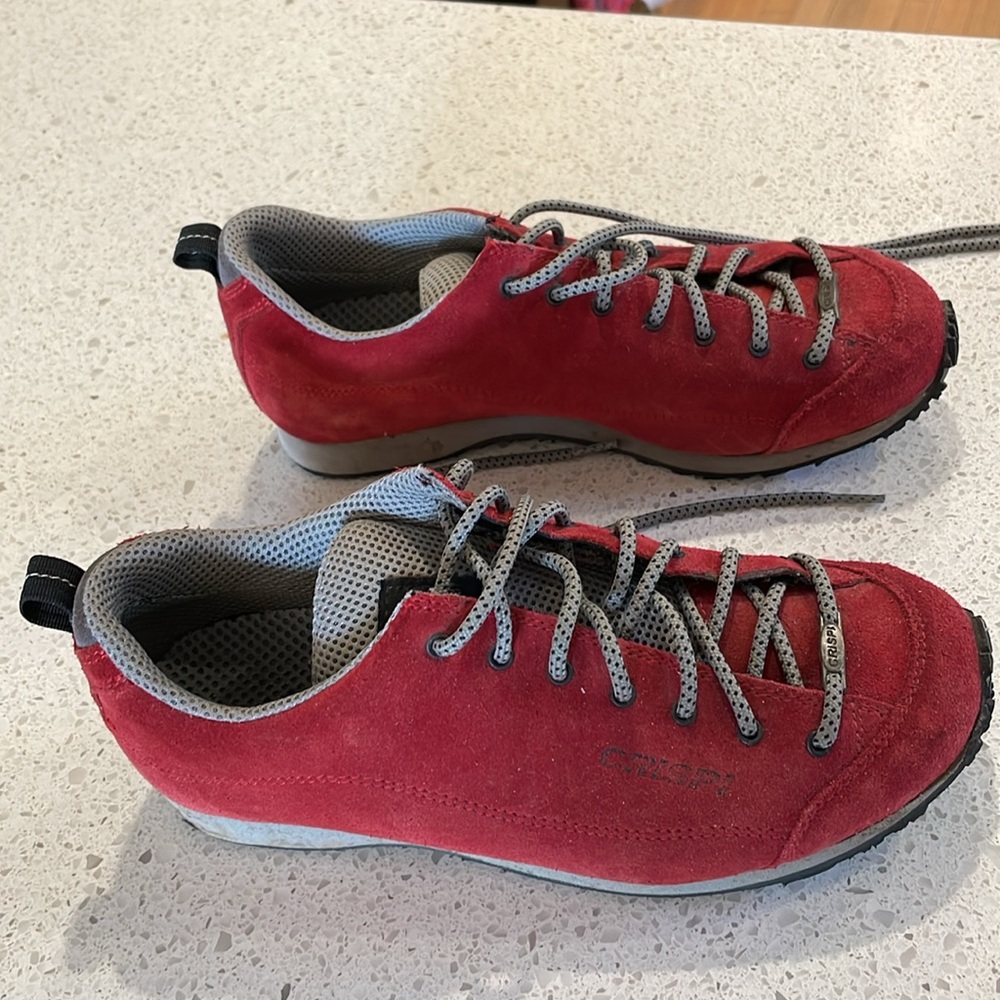 Crispi Red suede sneakers. Made in Italy. Euro 37